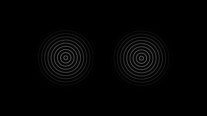 Radio waves concentric circle. Sonar or sound wave ring collection. Dotted and linear epicentre, target, radar icon concept. Ripple radial signal or vibration elements.