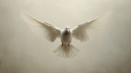 White Dove in Flight