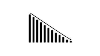 Business Growth bar chart and line graph analysis thin line icon.