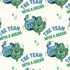 The Team With A Dream Bong and Weed Kush Tshirt Design Pattern