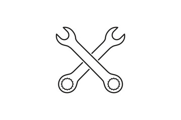 Wrench icon vector logo design template  on white background 