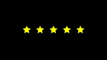 Five stars icon. Five stars customer product rating review flat icon 