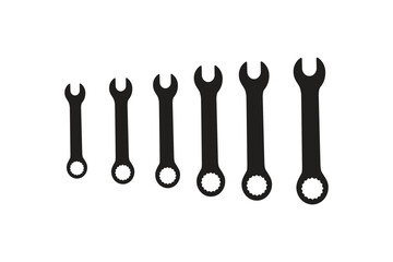 Wrench icon vector logo design template  on white background 