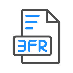 3fr Colored document file outline Icon, suitable for websites, UI and mobile apps.