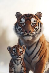 Fototapeta premium The tiger and its child
