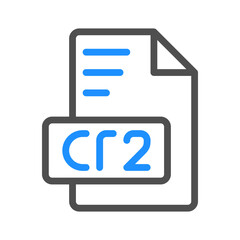 Cr2 Color line icon for document files, perfect for websites, ui and mobile apps.