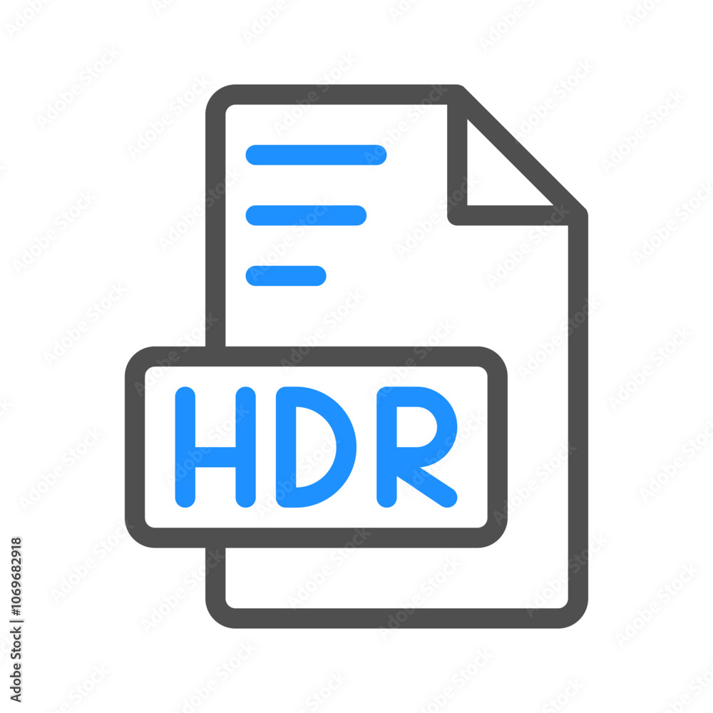Poster hdr color outline icon for document file format, suitable for website, ui and mobile app.