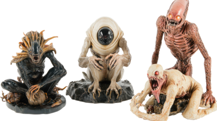 Alien Creatures for Halloween Decor - Transparent Background Generative AI