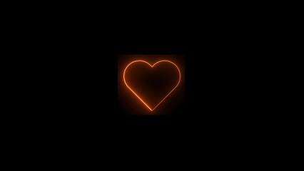 red heart on black background