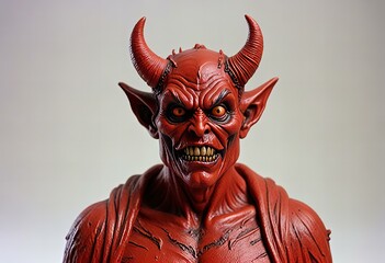 Stunning A devil statue on a white background.