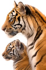 Fototapeta premium The tiger and its child