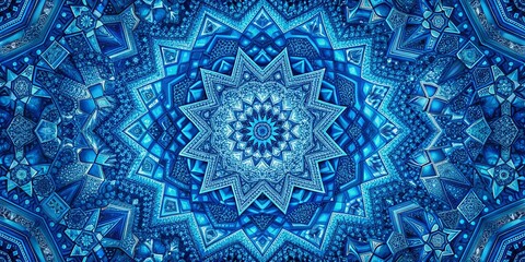 Abstract Blue Geometric Background Captured with Drone Photography, Showcasing Intricate Patterns and Vibrant Shades of Blue, Perfect for Modern Design and Artistic Concepts