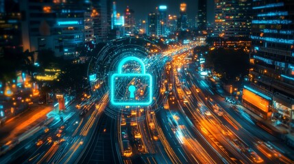 The vibrant cityscape of Bangkok serves as a backdrop for a symbolic padlock image.