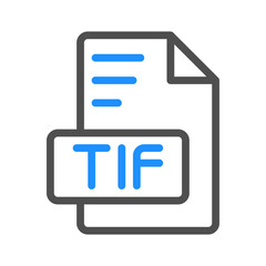 Tif colored outline icon for digital document displays, can be used for websites, UI and mobile apps.