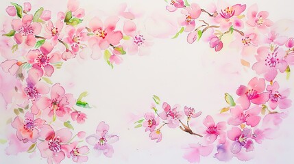 Cherry Blossom Watercolor Petal Frame - a delicate and enchanting design. The watercolor petals create a soft and elegant border, perfect for adding a touch of nature's beauty.