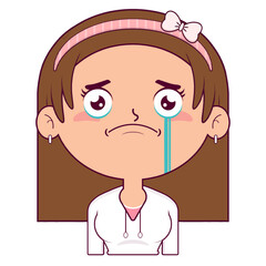 girl crying face cartoon cute