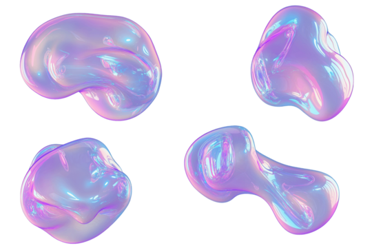 abstract pink blue liquid wave shape form 3d render icon isolated on transparent background cutout