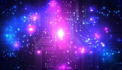 Obraz premium Abstract digital background circuit board-like design dark blue and purple technology