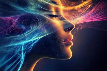Obraz premium Digital art piece that appears to be portrait An abstract representation