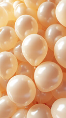 Colorful party balloons background, set. Celebration, holidays, summer concept. Design template. Billboard blank, top view, copy space.
