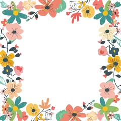 Fototapeta premium a bright flower frame background 