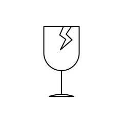 Outline icon fragile, line icon packaging