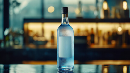 bottle of wine in a bar