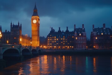 Fototapeta premium The city of London is lit up at night