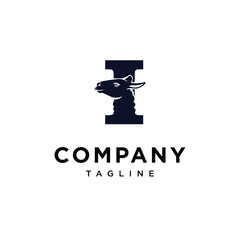 Letter I Llama logo icon vector