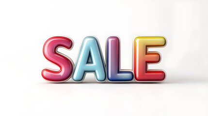 The word 'SALE' in 3D lettering with dramatic drop shadows