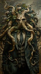 Obraz premium Surreal Creature in a Suit: A Dark Fantasy Illustration