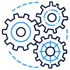  Interlocking Gears Concept outline icon