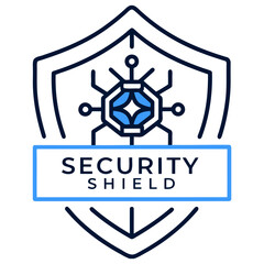 security shield represents corporate security and outline icon