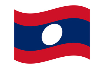 Vector illustration of wavy Laos flag on transparent background