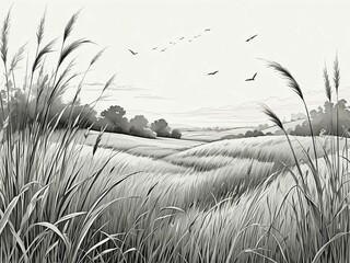wheat field in the morning