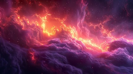 Naklejka premium Cosmic Clouds: A Stunning Nebula in Deep Space