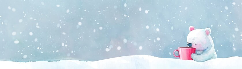 A cozy minimal watercolor illustration of a small