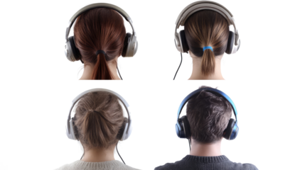 Call Center Operators Engaged in Communication While Using Headsets Generative AI