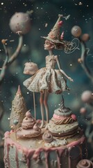 Obraz premium Whimsical Doll in a Fantasy World: A Dreamy Portrait