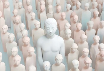 Obraz premium Elegant Hero statue, isolated against a white background.