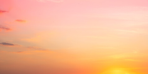 Background for summer vacation concept Nature of the beach and sea summer with sunset The sea sparkles against the sunset sky at sea