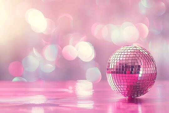 Disco ball on bokeh background.
