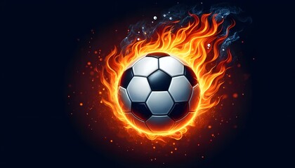 Naklejka premium PNG Soccer ball on fire soccer sports illustration.