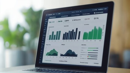 Detailed CRM dashboard on screen, customer relationship management, advanced data insights