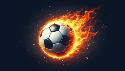 Fototapeta premium PNG Soccer ball on fire soccer sports illustration.