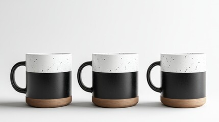 White and Black Mug Mockup Set Isolated on a White Background, Ultra-Realistic High Definition Design for Branding, Advertising, and Marketing Use