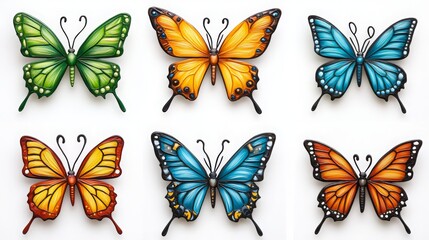 Obraz premium Colorful Pastel Butterfly Illustrations for Creative Projects