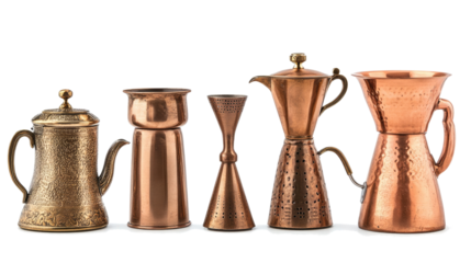 Unique Coffee Makers on Transparent Background Generative AI
