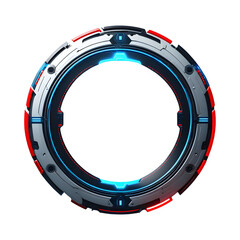 Fototapeta premium Futuristic Circle Border PNG Transparent Background