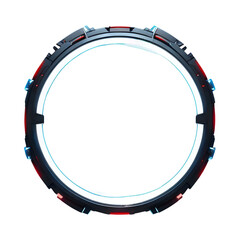 Fototapeta premium Futuristic Circle Border PNG Transparent Background